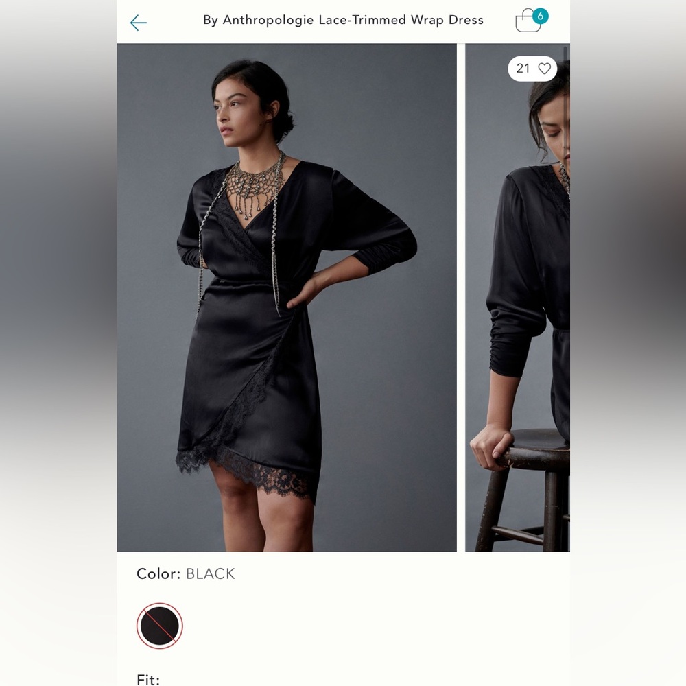NWT Anthropologie Lace Trimmed Wrap Dress, Size Small - Picture 9 of 10